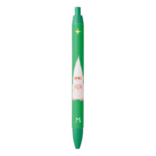 Cute Gnome Holding a Heart & Monogram on Green Pen