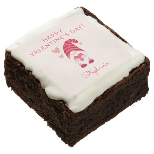 Cute Gnome Holding a Heart Valentines Day  Brownie