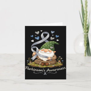 Cute gnome holding gray ribbon parkinson's card