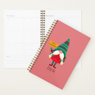 Cute Gnome Holding Placard with Greetings Planner