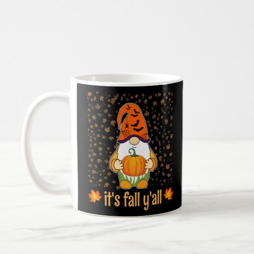 Cute Gnome Holding Pumpkin Autumn Its Fall Yall  Coffee Mug