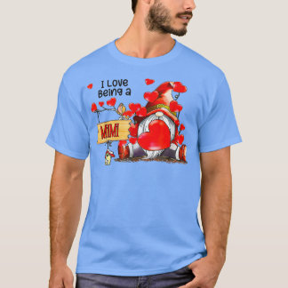 Cute Gnome I Love Being A Mimi Valentine Mothers D T-Shirt