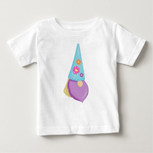 Cute Gnome Little Gnome Garden Gnome Flowers Baby T_Shirt