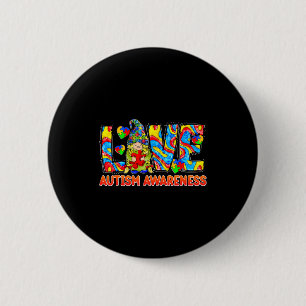 Cute gnome love puzzle autism awareness month boys button