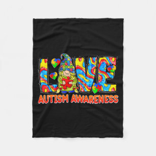 Cute gnome love puzzle autism awareness month boys fleece blanket