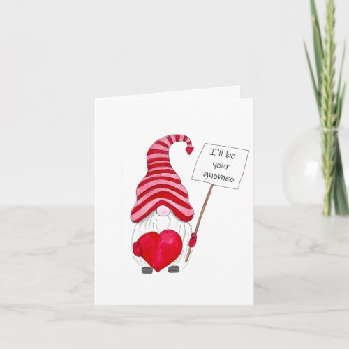 Cute Gnome Love Valentine Greeting Card