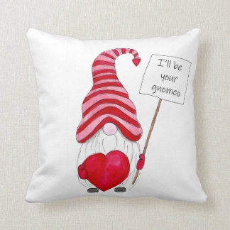 Cute Gnome Love Valentine Throw Pillow