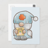 Cute Gnome Medical Nurse Get Well Postcard (Front/Back)