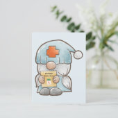 Cute Gnome Medical Nurse Get Well Postcard (Standing Front)