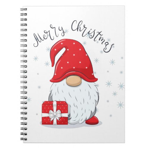 Cute gnome Merry Christmas Notebook