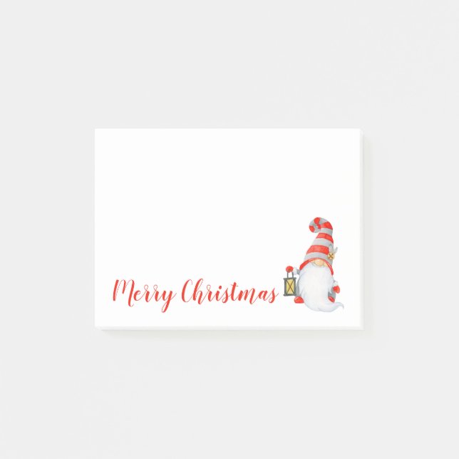 Cute Gnome Merry Christmas Post-it Notes (Front)