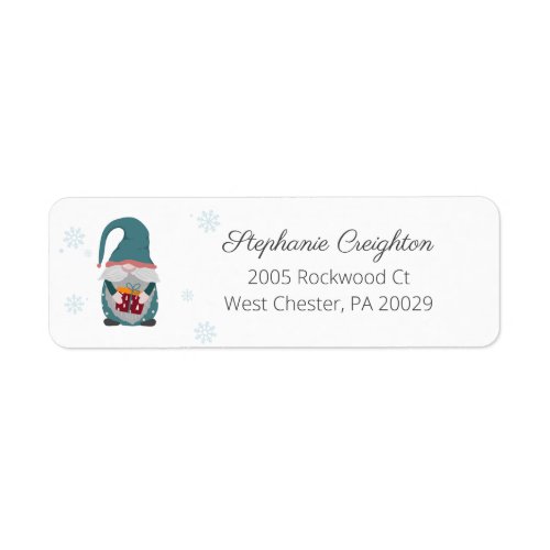 Cute Gnome Merry Christmas Return Address Label
