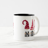 Cute Gnome Mom Typography | Mother's Day Two-Tone Coffee Mug (Front Right)