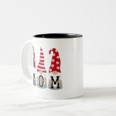 Cute Gnome Mom Typography | Mother's Day Two-Tone Coffee Mug (Front Left)