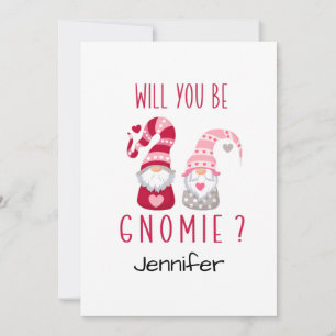 Cute Gnome Personalized Romanitic Valentine Holiday Card