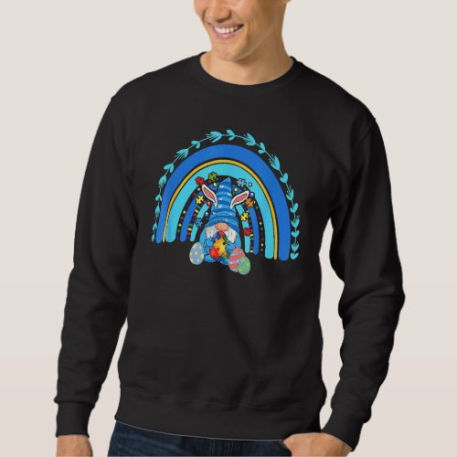 Cute Gnome Rainbow Autism Awareness Easter Day 202 Sweatshirt