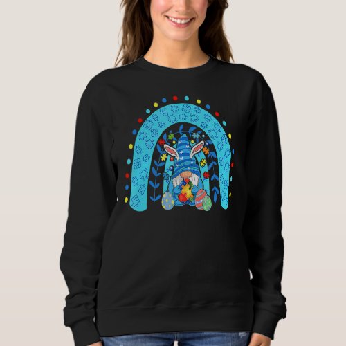 Cute Gnome Rainbow Autism Awareness Easter Day 202 Sweatshirt