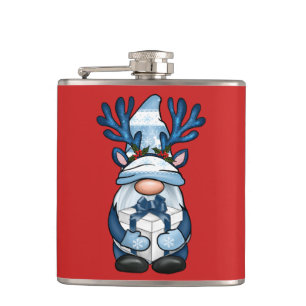 Cute Gnome Reindeer Christmas Stocking Stuffer Flask