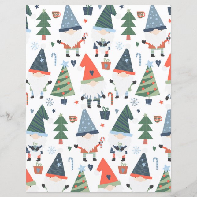Cute Gnome Scrapbook Paper (Front)