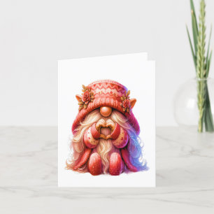 Cute Gnome Signing Love Card