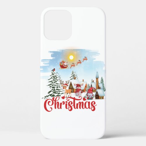 Cute Gnome Snowman Celebrating Christmas Holiday iPhone 12 Pro Case