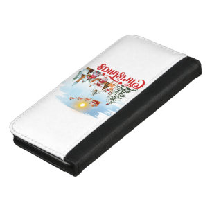 Cute Gnome, Snowman Celebrating Christmas Holiday iPhone 8/7 Plus Wallet Case