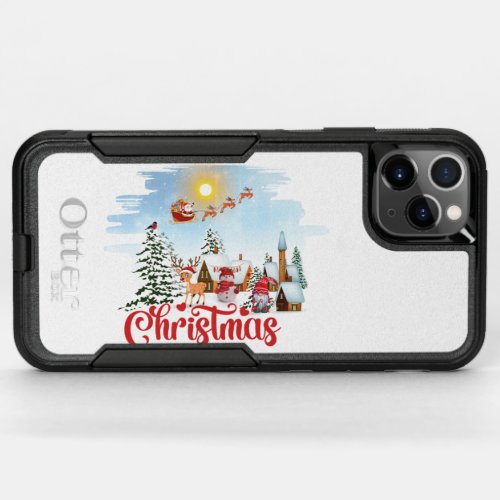 Cute Gnome Snowman Celebrating Christmas Holiday OtterBox Commuter iPhone 11 Pro Max Case