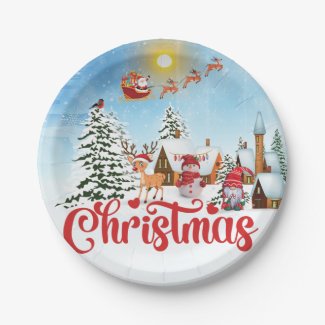 Cute Gnome, Snowman Celebrating Christmas Holiday