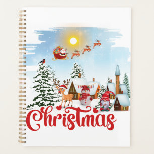 Cute Gnome, Snowman Celebrating Christmas Holiday Planner