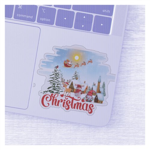 Cute Gnome Snowman Celebrating Christmas Holiday Sticker