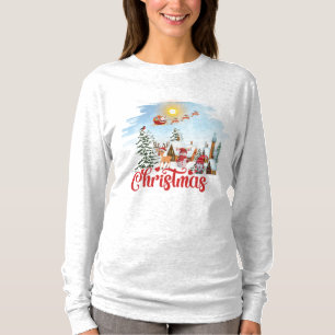 Cute Gnome, Snowman Celebrating Christmas Holiday T-Shirt