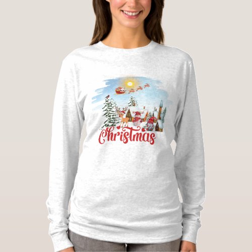 Cute Gnome Snowman Celebrating Christmas Holiday T_Shirt