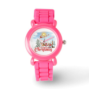 Cute Gnome, Snowman Celebrating Christmas Holiday Watch