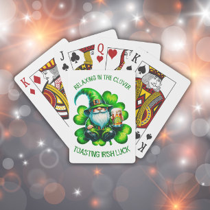 Cute Gnome St Patrick's Day with Beer Poker Cards