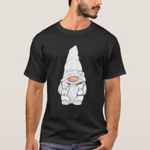 Cute Gnome Statue Middle Finger Smoking Wizard Gno T-Shirt