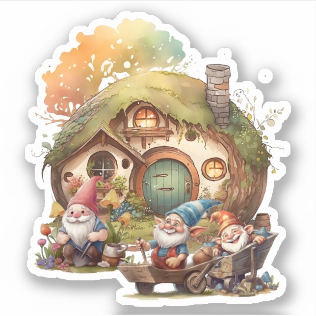 Cute Gnome Sticker (Front)