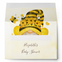 Cute Gnome Sunflower and Bees Baby Shower Envelope