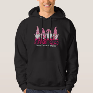 Cute Gnome Support Squad Breast Cancer Awareness Hoodie