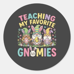 Cute Gnome Teacher Design Teaching Classic Round Sticker