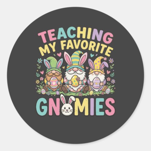 Cute Gnome Teacher Design Teaching  Classic Round Sticker