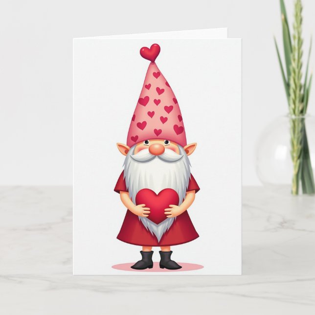 Cute Gnome Valentines Card (Front)