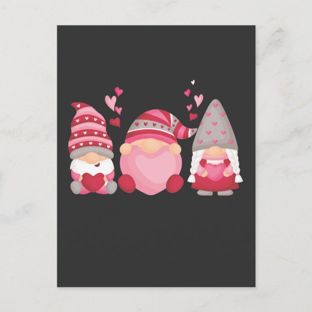 Cute Gnome Valentines Day Heart Postcard (Front)