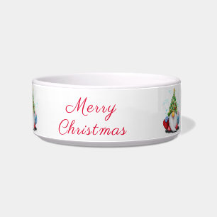 Cute Gnome with Christmas Tree Hat and Gift - Fun Bowl