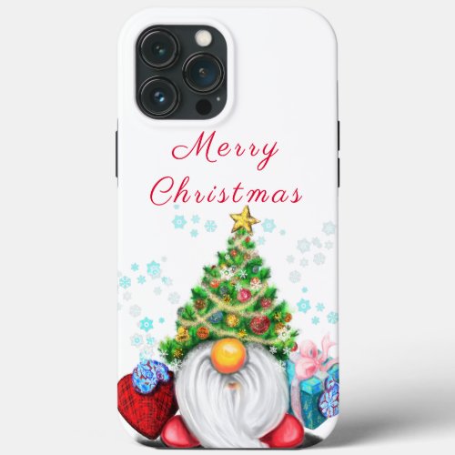 Cute Gnome with Christmas Tree Hat and Gift _ Fun  iPhone 13 Pro Max Case