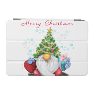 Cute Gnome with Christmas Tree Hat and Gift - Fun iPad Mini Cover