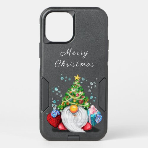 Cute Gnome with Christmas Tree Hat and Gift _ Fun  OtterBox Commuter iPhone 12 Pro Case