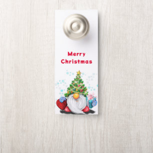 Cute Gnome with Gift Christmas Door Hanger