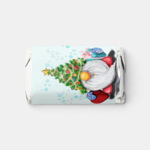 Cute Gnome with Gift Merry Christmas Hershey's Miniatures