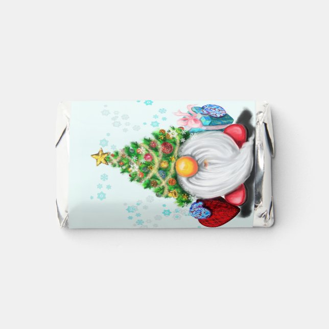 Cute Gnome with Gift Merry Christmas Hershey's Miniatures (Front)