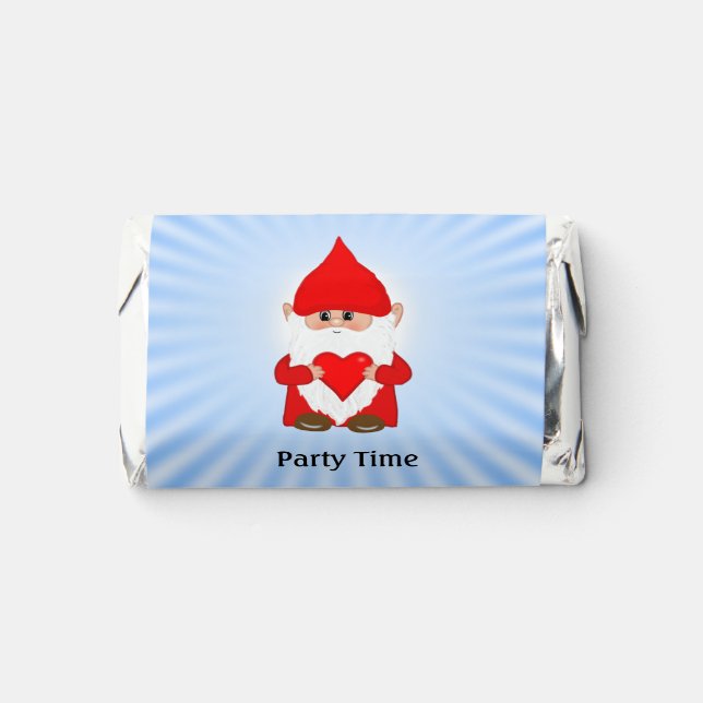 Cute Gnome with Heart Party Time Hershey's Miniatures (Front)